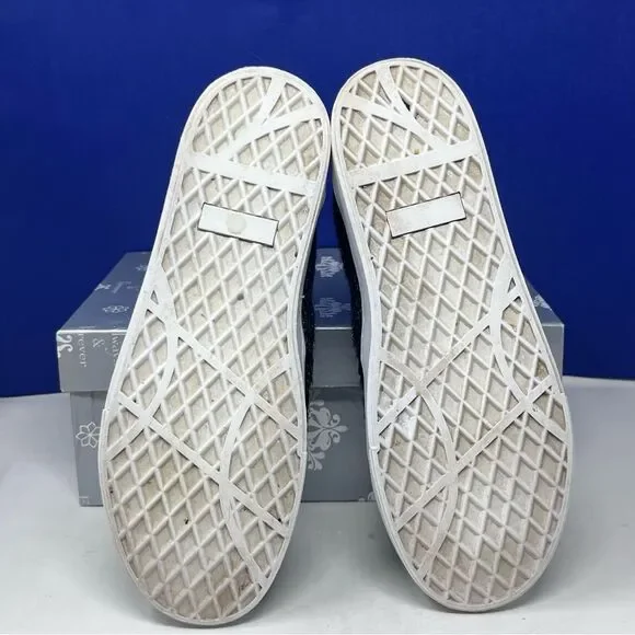 Luichiny Vay Kay Faux Fur Black & Gold Slip-on Loafers Black Trim White Sole 8.5 - Picture 11 of 13